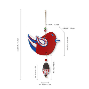 'Feathered Sparrows' Handmade & Handpainted Terracotta Decorative Wall Hangings (Set of 2)