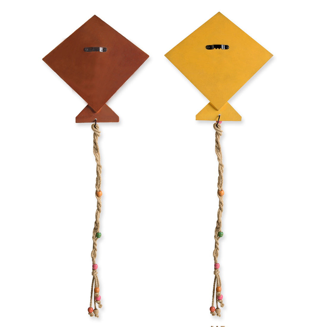 'Kite Pals' Handpainted Wall Décor Hangings In Pine Wood (Set of 2)