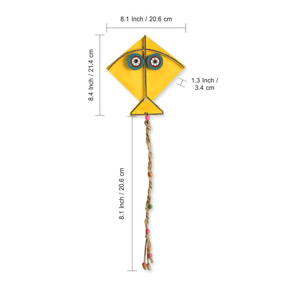 'Kite Pals' Handpainted Wall Décor Hangings In Pine Wood (Set of 2)