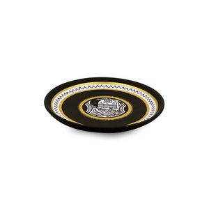 'The Madhubani Tales' Hand Painted Terracotta Wall Plates Wall Décor (8 inch, Set of 2, Black)