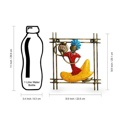 'Rajasthani Thaalwala Artist' Handmade & Handpainted Wall Décor Hanging In Iron