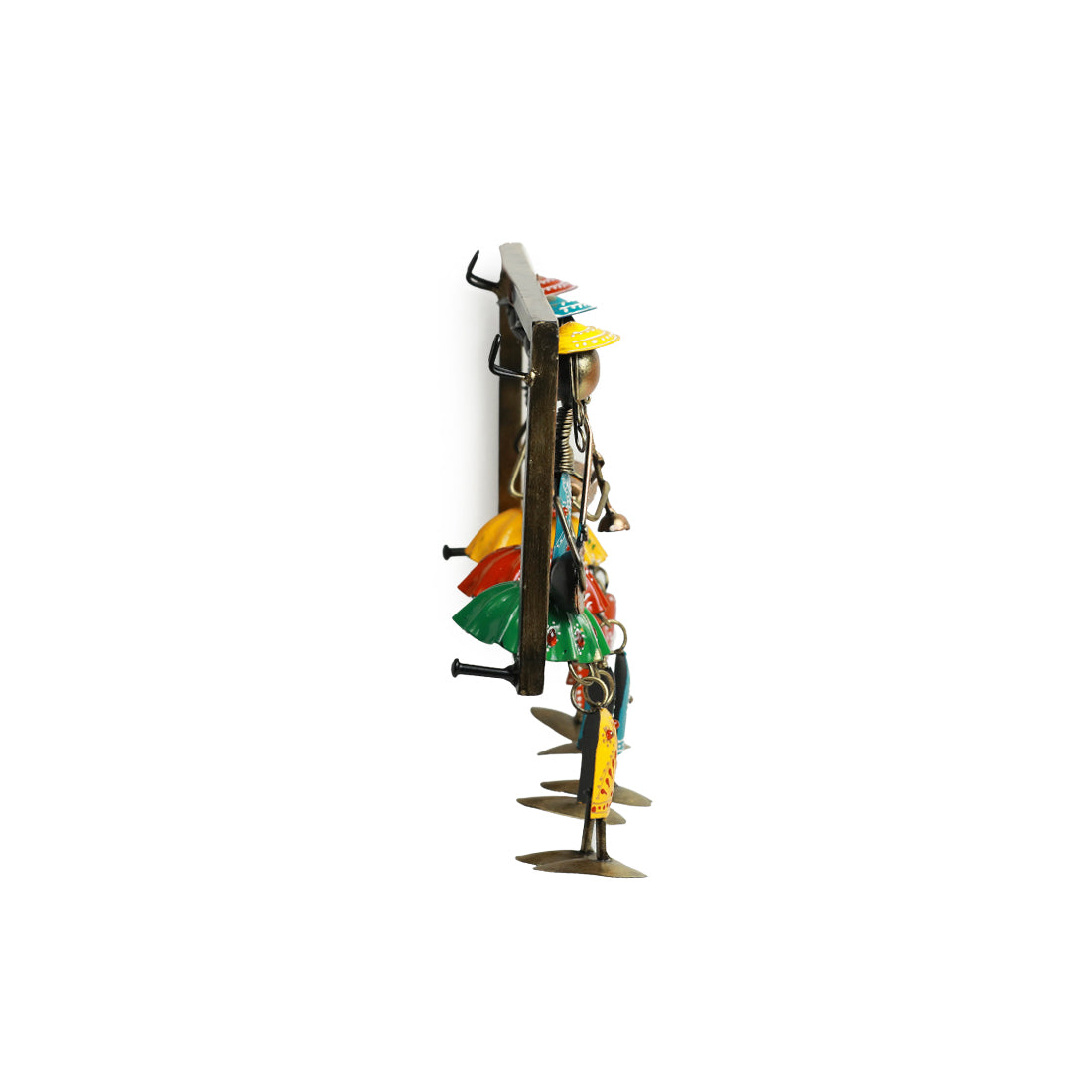 'Rajasthani Tribal Musicians' Handmade & Handpainted Wall Hanging In Iron