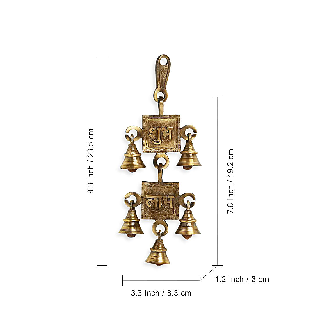 'Shubh Labh' Hand-Etched Wall Décor Hanging In Brass