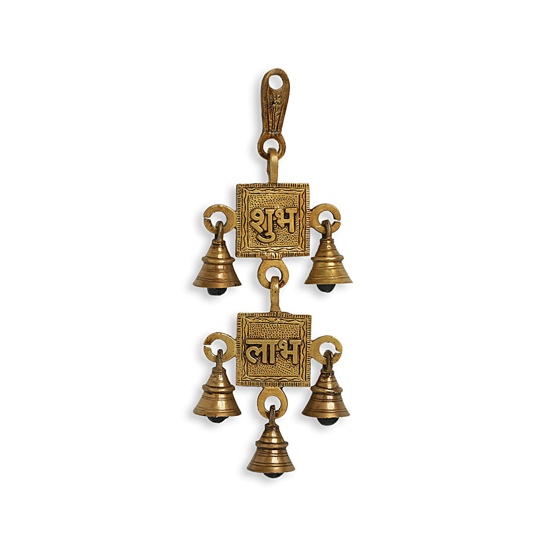 'Shubh Labh' Hand-Etched Wall Décor Hanging In Brass