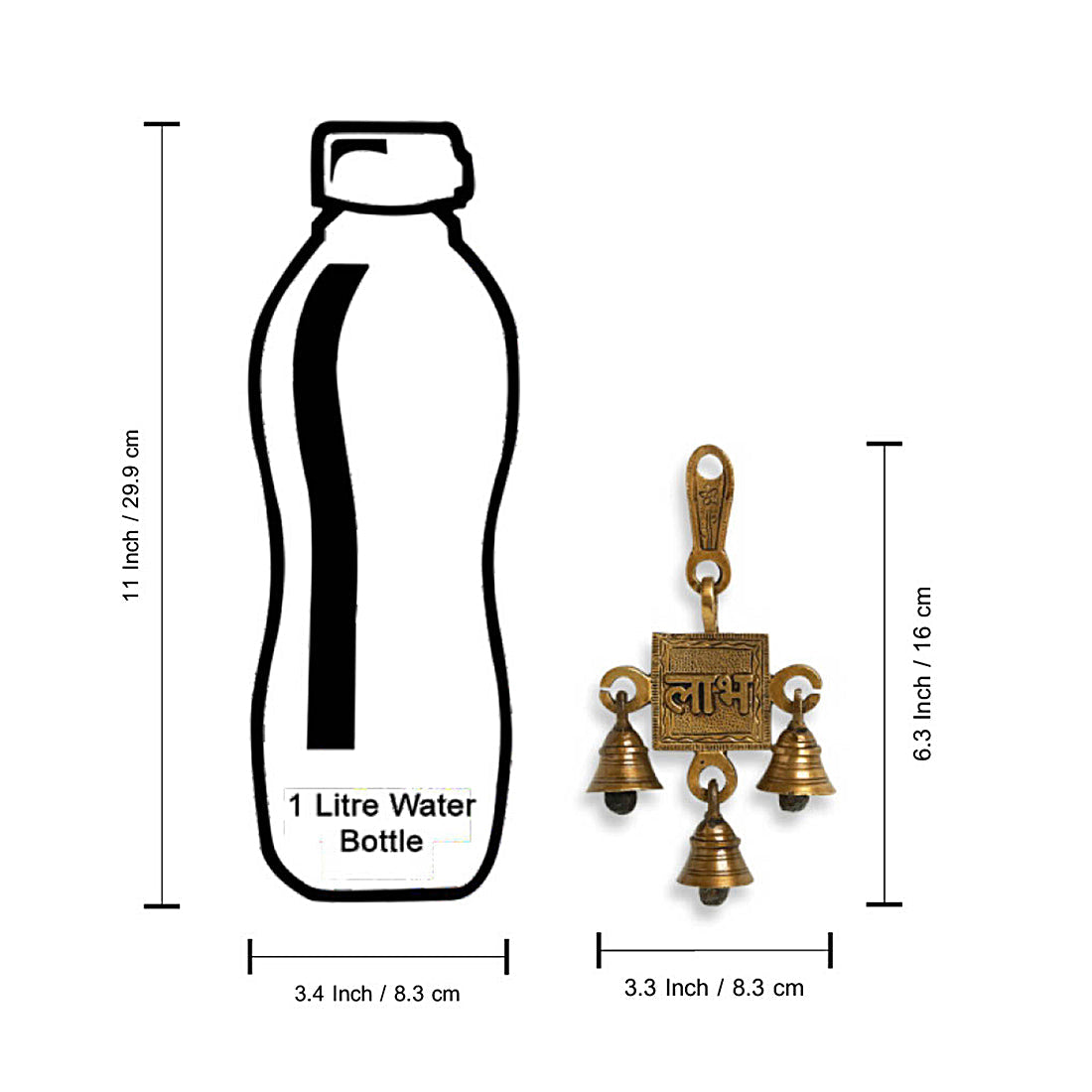 'Shubh Labh Pair' Hand-Etched Wall Décor Hanging Set In Brass