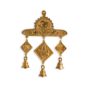 'Shubh Labh Ganesha' Wall Décor Brass Wall Hanging (Hand-Etched, 0.4 Kg)