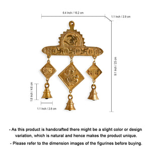 'Shubh Labh Ganesha' Wall Décor Brass Wall Hanging (Hand-Etched, 0.4 Kg)