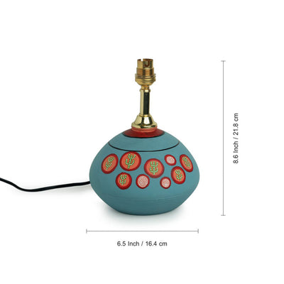 'Oasis In Light' Matki Shaped Handpainted Table Lamp In Terracotta (13 Inch)