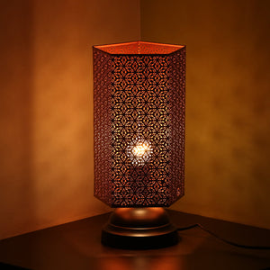 'Moroccan Shimmer' Hand Etched Iron Table Lamp (13 Inch)