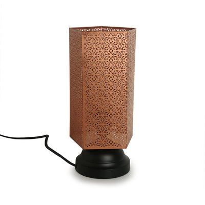 'Moroccan Shimmer' Hand Etched Iron Table Lamp (13 Inch)