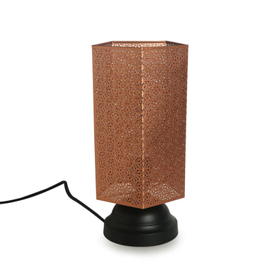 'Moroccan Shimmer' Hand Etched Iron Table Lamp (13 Inch)