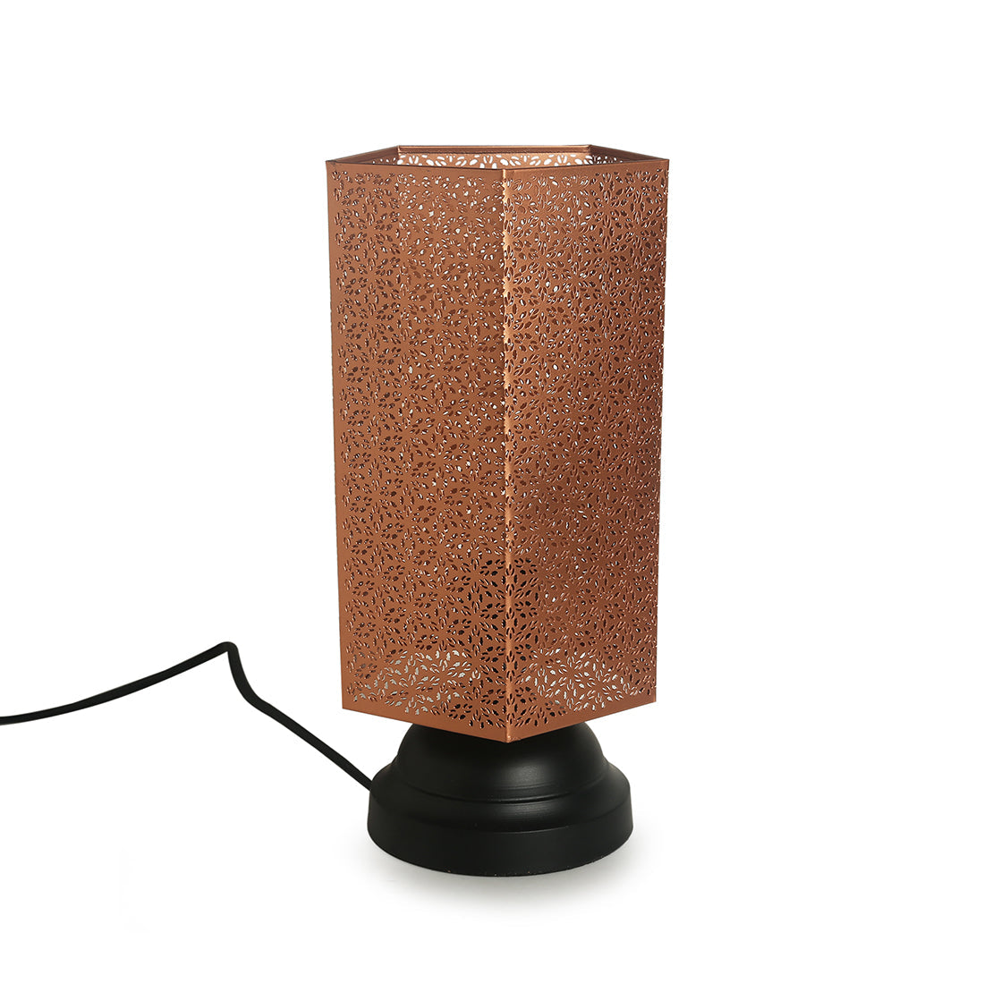 'Moroccan Shimmer' Hand Etched Iron Table Lamp (13 Inch)