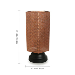 'Moroccan Shimmer' Hand Etched Iron Table Lamp (13 Inch)