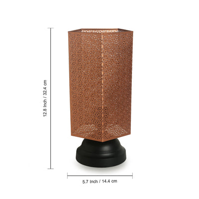 'Moroccan Shimmer' Hand Etched Iron Table Lamp (13 Inch)