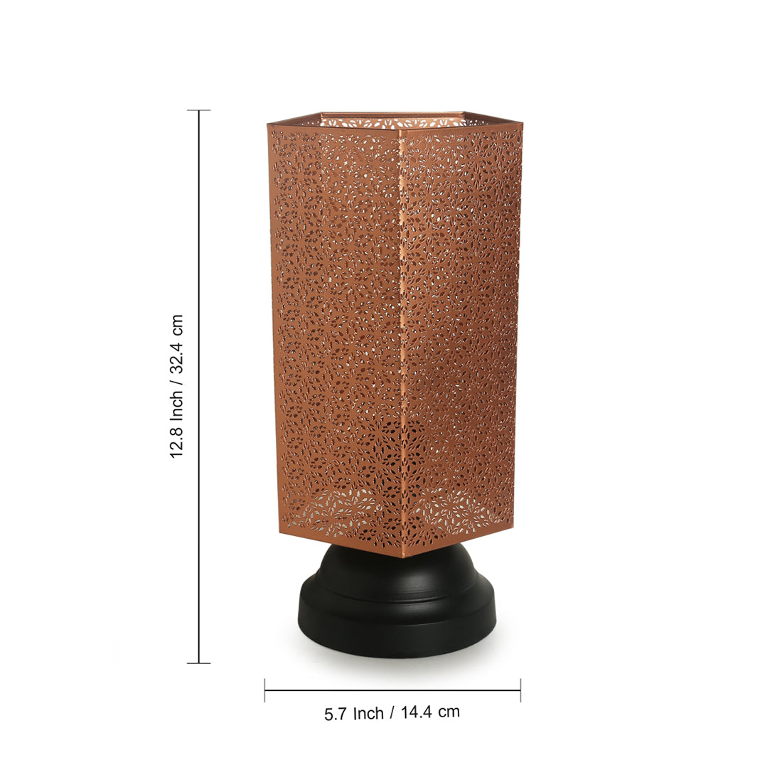 'Moroccan Shimmer' Hand Etched Iron Table Lamp (13 Inch)