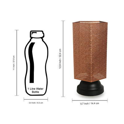 'Moroccan Shimmer' Hand Etched Iron Table Lamp (13 Inch)