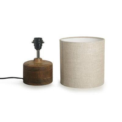 'Starlight' Round Table Lamp In Mango Wood (14 inch)
