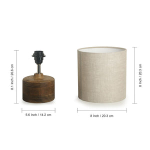 'Starlight' Round Table Lamp In Mango Wood (14 inch)