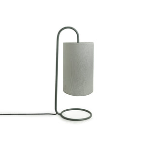 'White Coiled' Handcrafted Arched Table Lamp In Iron (17 Inch)
