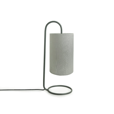 'White Coiled' Handcrafted Arched Table Lamp In Iron (17 Inch)