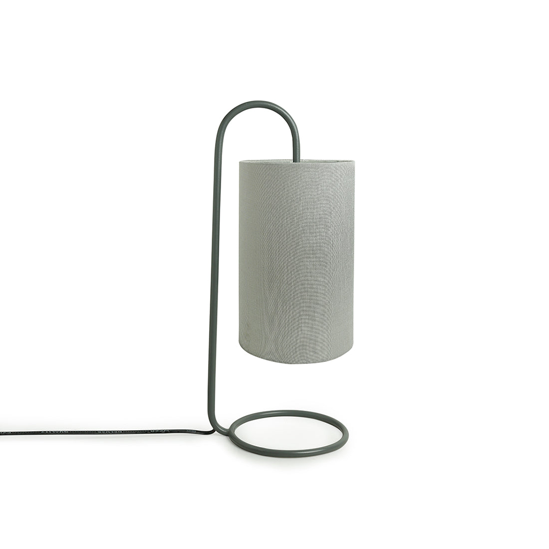 'White Coiled' Handcrafted Arched Table Lamp In Iron (17 Inch)