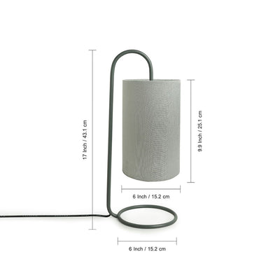'White Coiled' Handcrafted Arched Table Lamp In Iron (17 Inch)