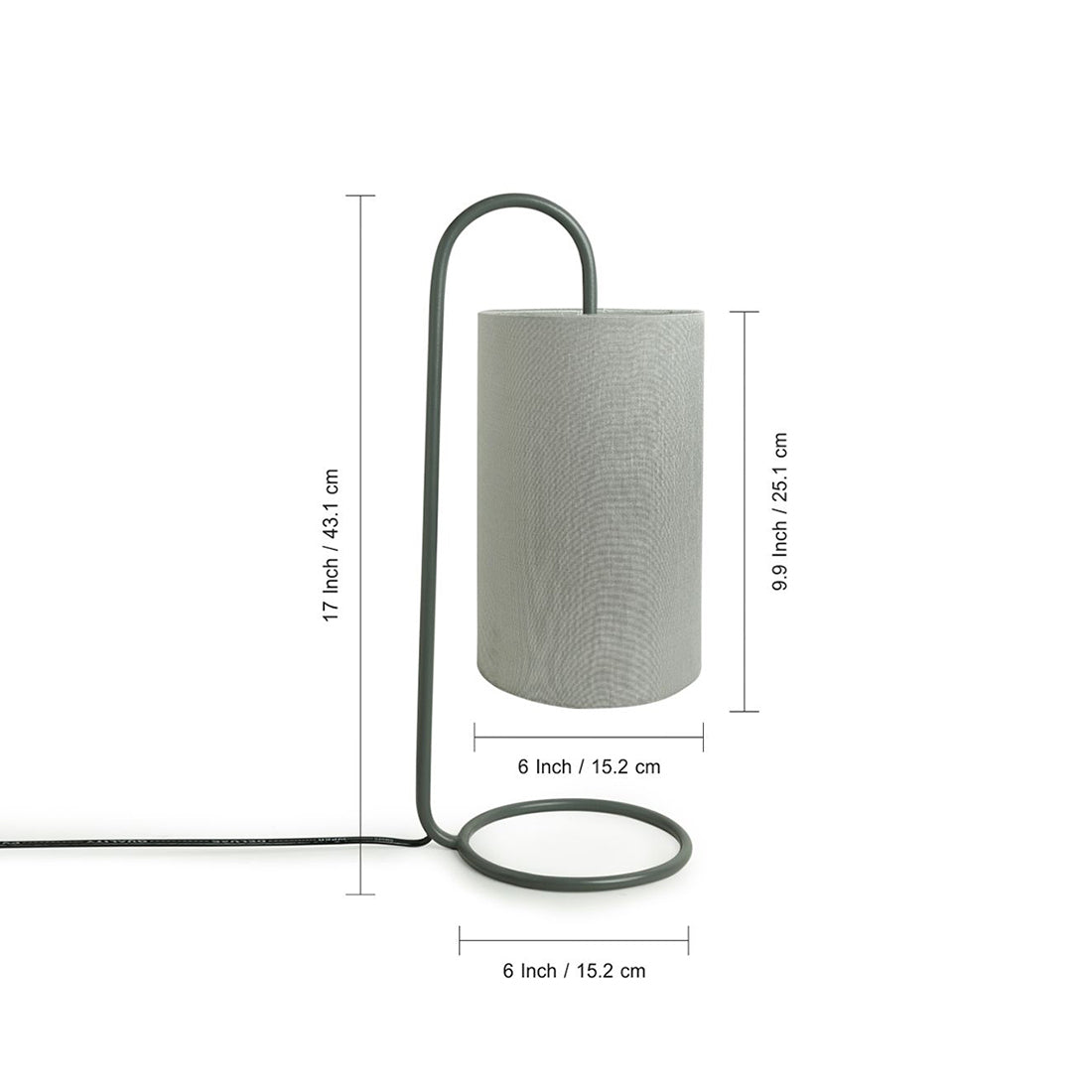 'White Coiled' Handcrafted Arched Table Lamp In Iron (17 Inch)