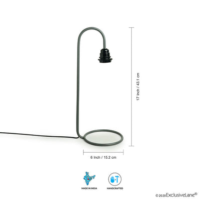 'White Coiled' Handcrafted Arched Table Lamp In Iron (17 Inch)