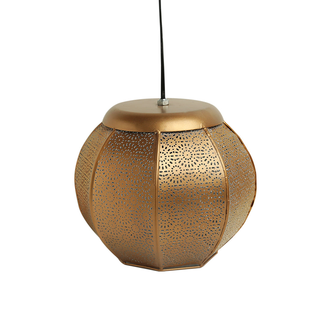 'Morrocan Treasure' Hand-etched Pendant Lamp In Iron (8 Inch, Matte Finish)