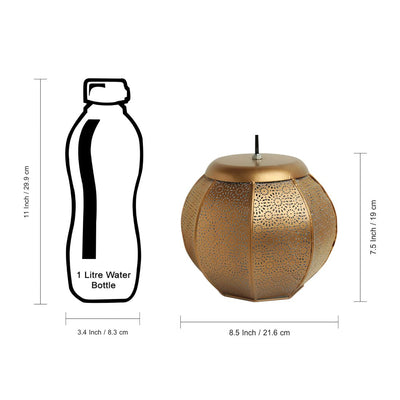 'Morrocan Treasure' Hand-etched Pendant Lamp In Iron (8 Inch, Matte Finish)