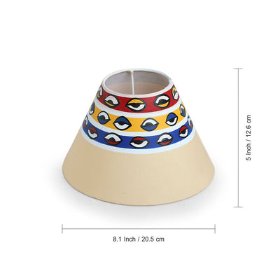 'The Eye of Horus' Handpainted Flat Matki Terracotta Table Lamp (11 inch)