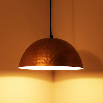 'Heavenly Shadow' Hand-Hammered Pendant Lamp In Iron (5 Inch, Matte Finish)