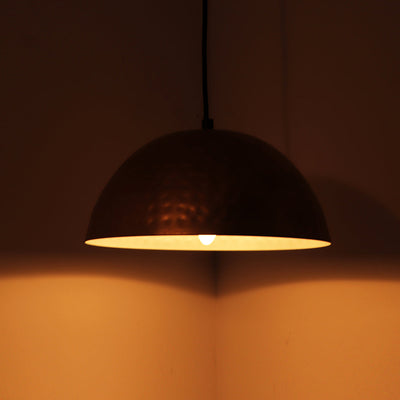 'Heavenly Shadow' Hand-Hammered Pendant Lamp In Iron (5 Inch, Matte Finish)