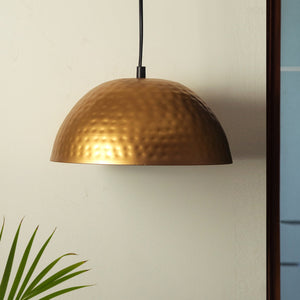 'Heavenly Shadow' Hand-Hammered Pendant Lamp In Iron (5 Inch, Matte Finish)