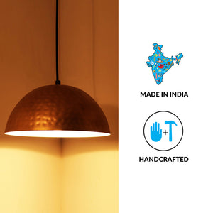 'Heavenly Shadow' Hand-Hammered Pendant Lamp In Iron (5 Inch, Matte Finish)