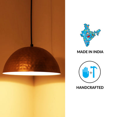 'Heavenly Shadow' Hand-Hammered Pendant Lamp In Iron (5 Inch, Matte Finish)