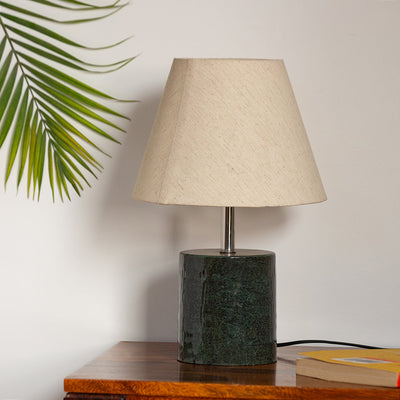 'Forest Trek' Handcrafted Table Lamp In Iron (16 Inch, Bottle Green)