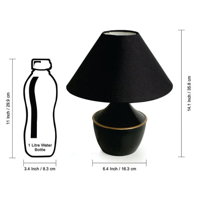 'Intriguingly Goth' Handcrafted Table Lamp in Iron (14 Inch, Matte Black)