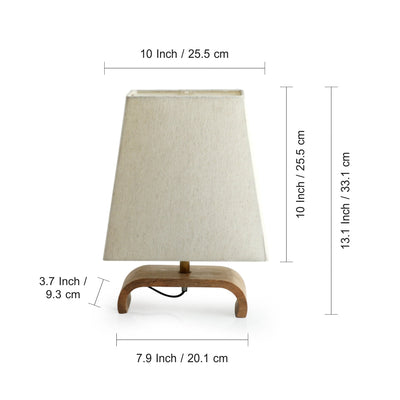 'Stacked Geometry' Decorative Wooden Table Lamp (13.1 Inches)