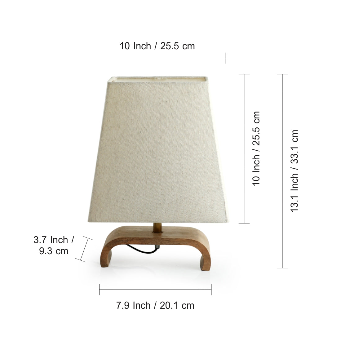 'Stacked Geometry' Decorative Wooden Table Lamp (13.1 Inches)
