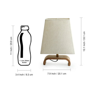 'Stacked Geometry' Decorative Wooden Table Lamp (13.1 Inches)