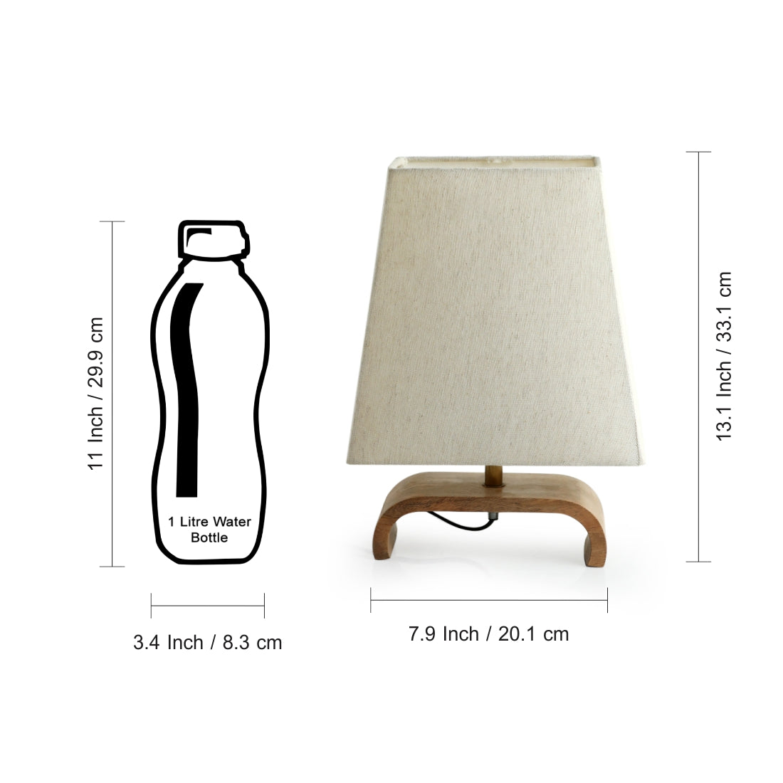 'Stacked Geometry' Decorative Wooden Table Lamp (13.1 Inches)