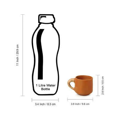 'Cane Heirloom' Coffee & Tea Cups in Terracotta (Set of 6, 140 ml)