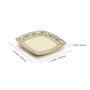 'Whispers of Warli' Handcrafted Ceramic Side/Quarter Plates (Set of 2, 7 Inches, Microwave Safe)