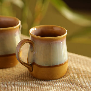 'The Milky-Way Canvas' Tea-Coffee & Milk Mug Dual-Glazed Studio Pottery In Ceramic (360 ML, Microwave Safe)