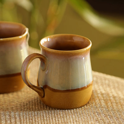 'The Milky-Way Canvas' Tea-Coffee & Milk Mug Dual-Glazed Studio Pottery In Ceramic (360 ML, Microwave Safe)