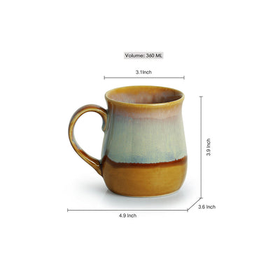 'The Milky-Way Canvas' Tea-Coffee & Milk Mug Dual-Glazed Studio Pottery In Ceramic (360 ML, Microwave Safe)