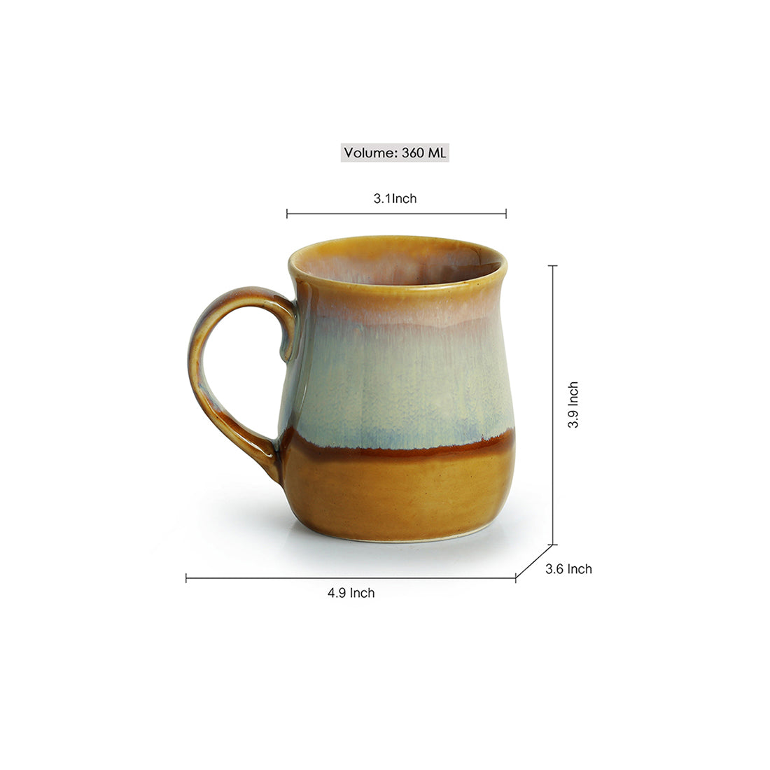 'The Milky-Way Canvas' Tea-Coffee & Milk Mug Dual-Glazed Studio Pottery In Ceramic (360 ML, Microwave Safe)
