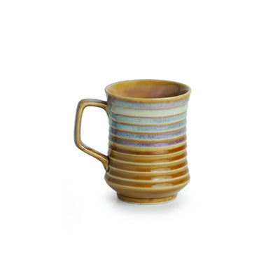 'Rings in the sky' Tea-Coffee & Milk Mug Dual-Glazed Studio Pottery In Ceramic (350 ML, Microwave Safe)