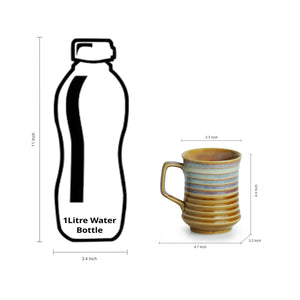 'Rings in the sky' Tea-Coffee & Milk Mug Dual-Glazed Studio Pottery In Ceramic (350 ML, Microwave Safe)